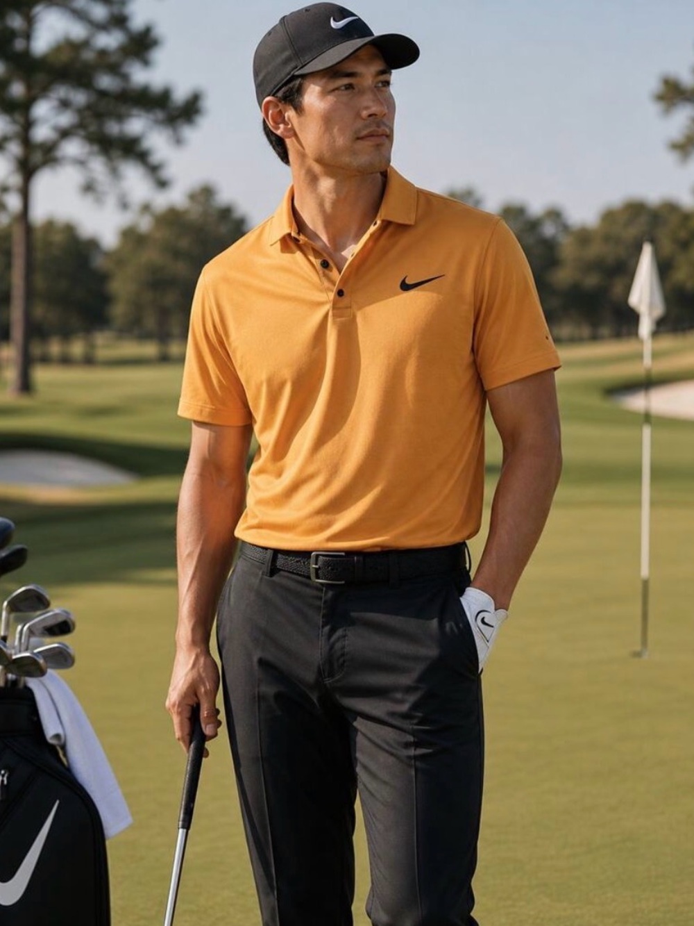 Nike Golf Orange Modern Fit Polo — Men's Medium